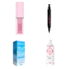 Lip Gloss + Eyeliner + instant cream + Triple wash